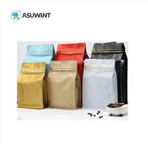 บรรจุภัณฑ์ชากาแฟด้านล่างแบนพร้อมวาล์ว