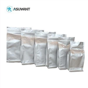 Square Bottom Hat Seal พลาสติกอลูมิเนียมฟอยล์สีเงินมันวาว ziplock ถุงบรรจุภัณฑ์อาหาร