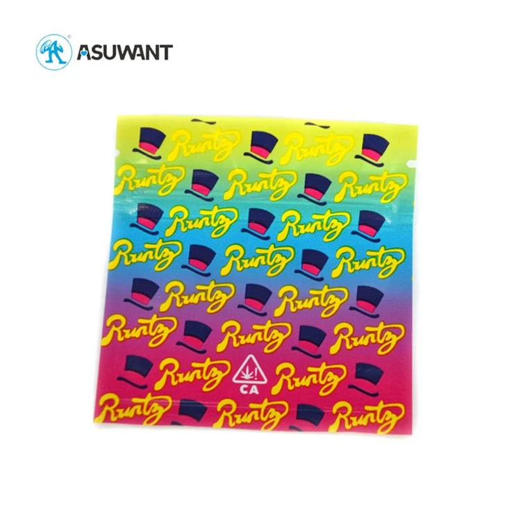 Black Small 3 Side Seal Plastic Bag Packaging Compostable Plastic ZipLock Smell Proof Food Packaging
