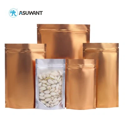 Mylar ทองคำเมทัลลิกฟอยล์พลาสติกถุงพลาสติกอลูมิเนียม Ziplock ถุงซิป