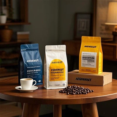 โลโก้ที่กำหนดเองโลโก้ Matte Coffee Bean Packaging กระเป๋าแบนด้านล่างพร้อมวาล์ว