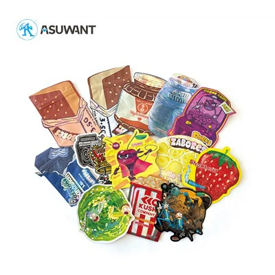 การพิมพ์ดิจิตอลรูปร่างที่กำหนดเองได้กลิ่นที่สามารถปิดผนึกได้ถุงน้ำหวาน 3.5 กรัมขนมตายตัดถุง mylar