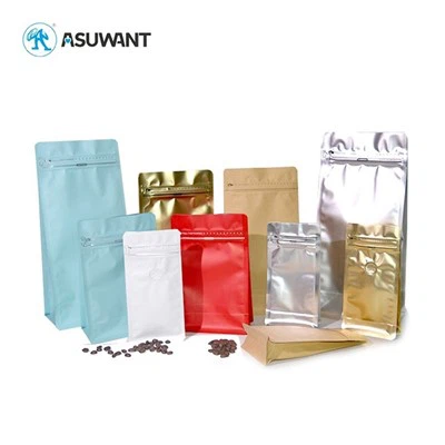 ถั่วกาแฟบรรจุภัณฑ์ชาแบนด้านล่างสุดเก๋คาเฟ่คาเฟ่กาแฟปรับแต่ง 12 ออนซ์ 500 กรัม 1 กก.