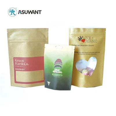 Stand Up Pouches ถุงกระดาษคราฟท์พร้อมหน้าต่างโปร่งแสง